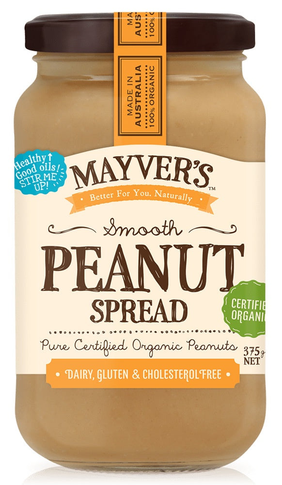 Mayver&#39;s Peanut Butter Smooth Organic 375g