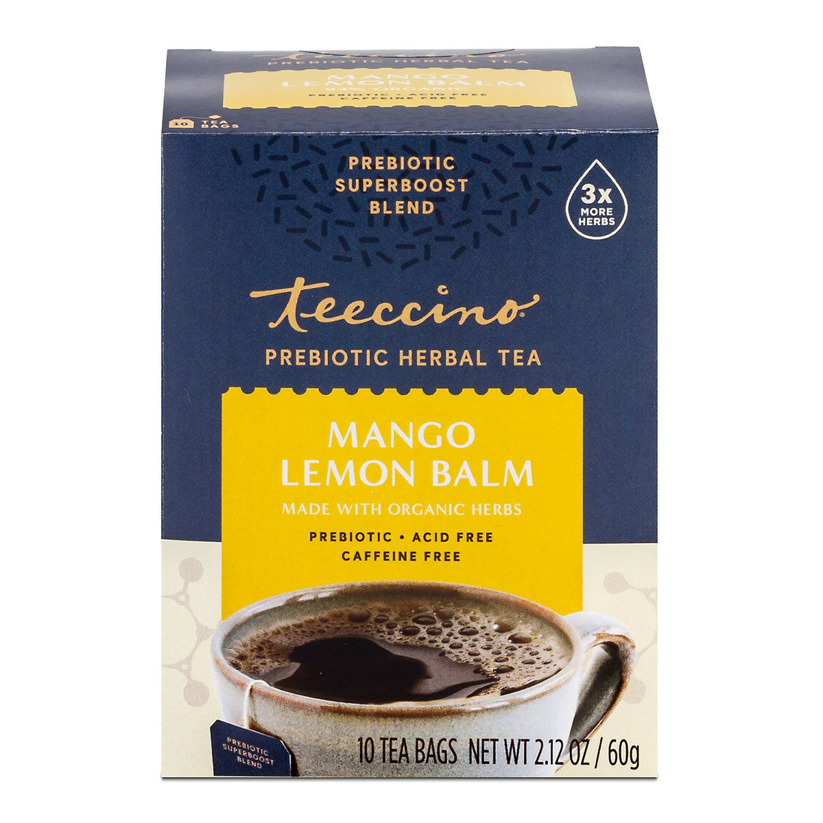 Teeccino Mango Lemon Balm Prebiotic x 10 Tea Bags