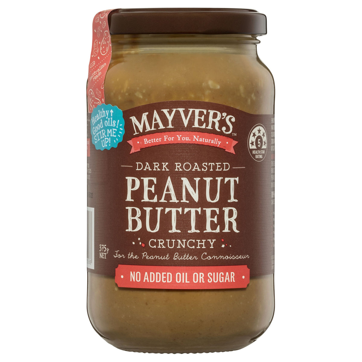 Mayver&#39;s Dark Peanut Butter Crunch 375g