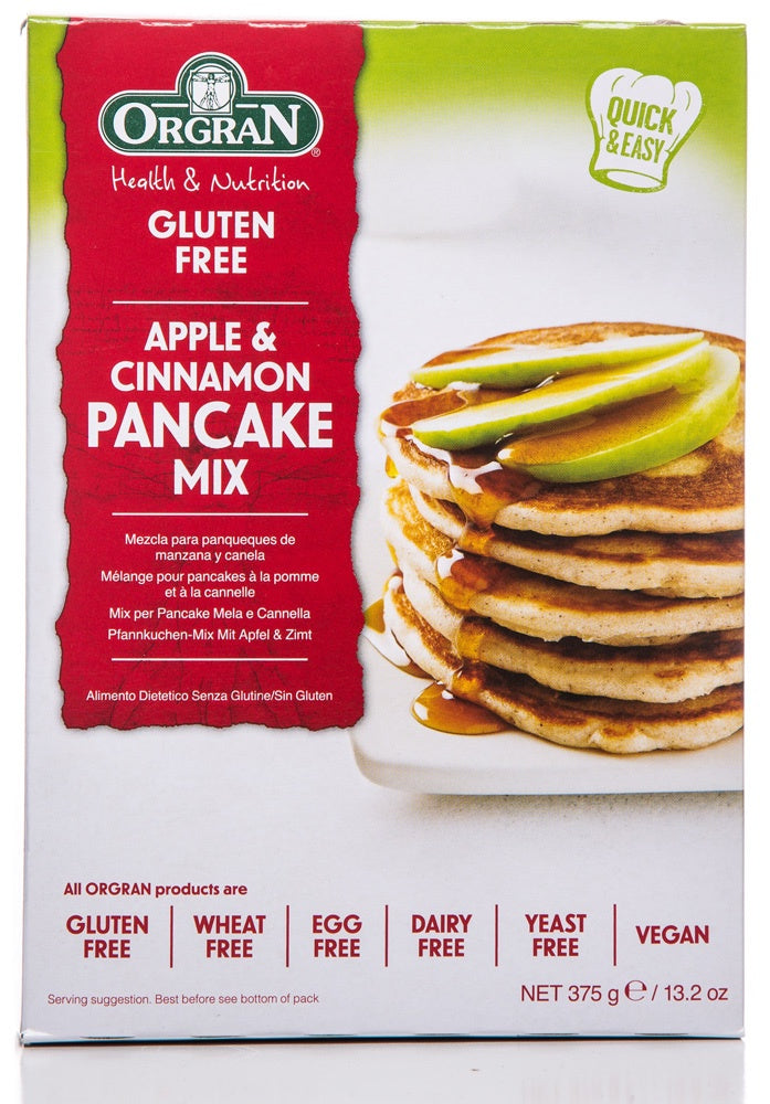 Orgran Gluten Free Pancake Mix Apple &amp; Cinnamon 375g