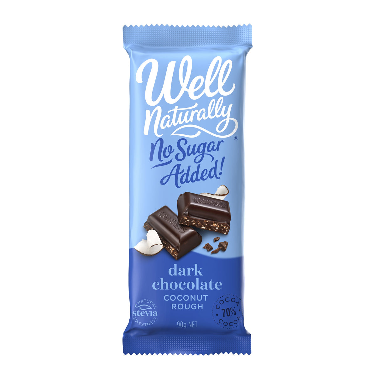 Well Naturally Dark Chocolate Coconut Rough 90g