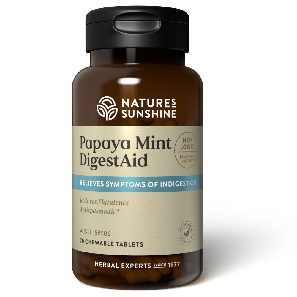 Nature&#39;s Sunshine Papaya Mint Chewable 480mg 70t