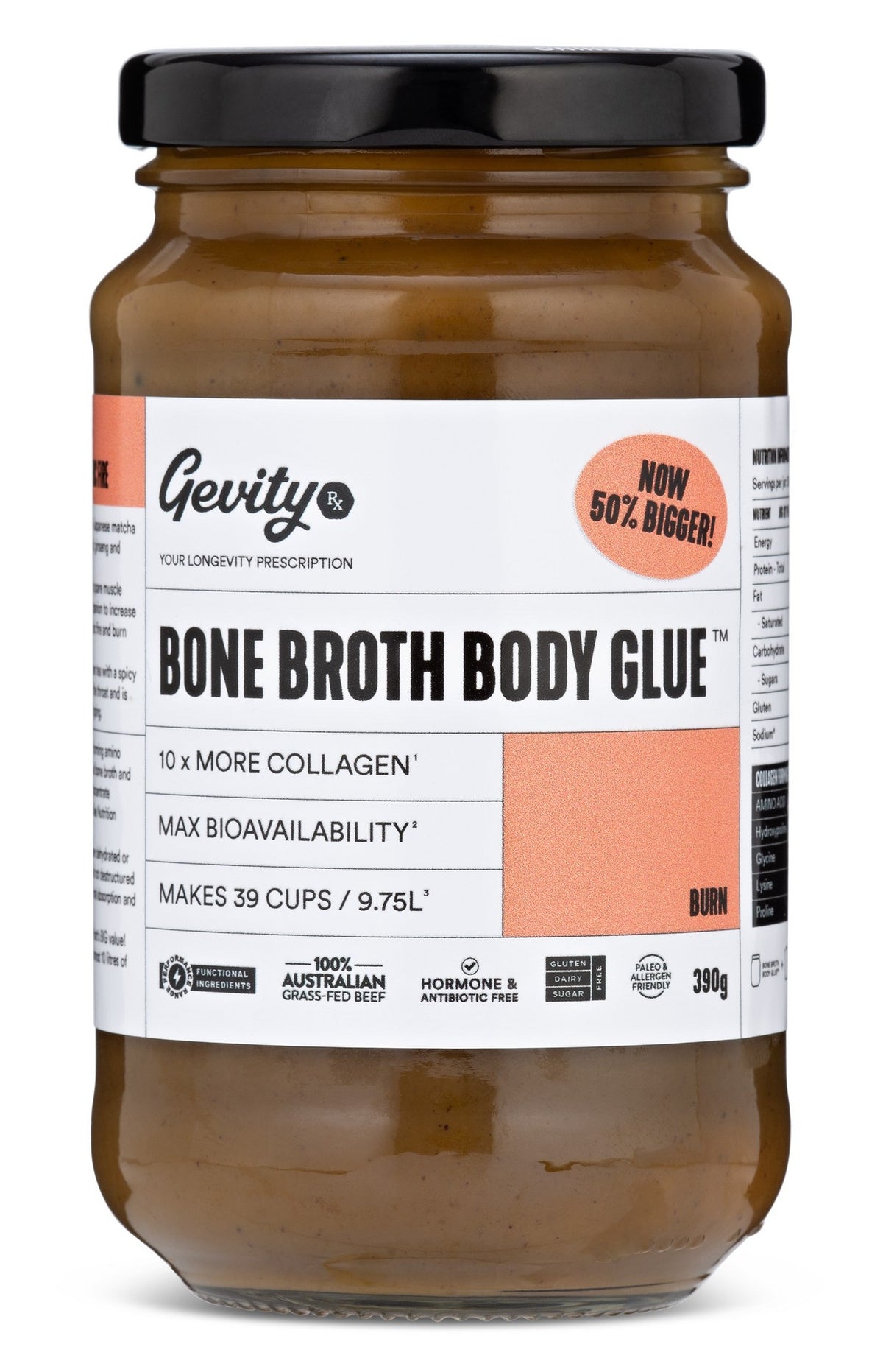 Gevity Rx Bone Broth Body Glue Burn 390g