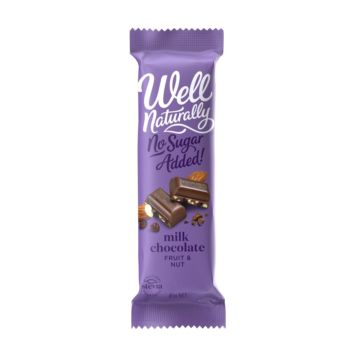 Well Naturally NSA Milk Chocolate Fruit &amp; Nut 45g