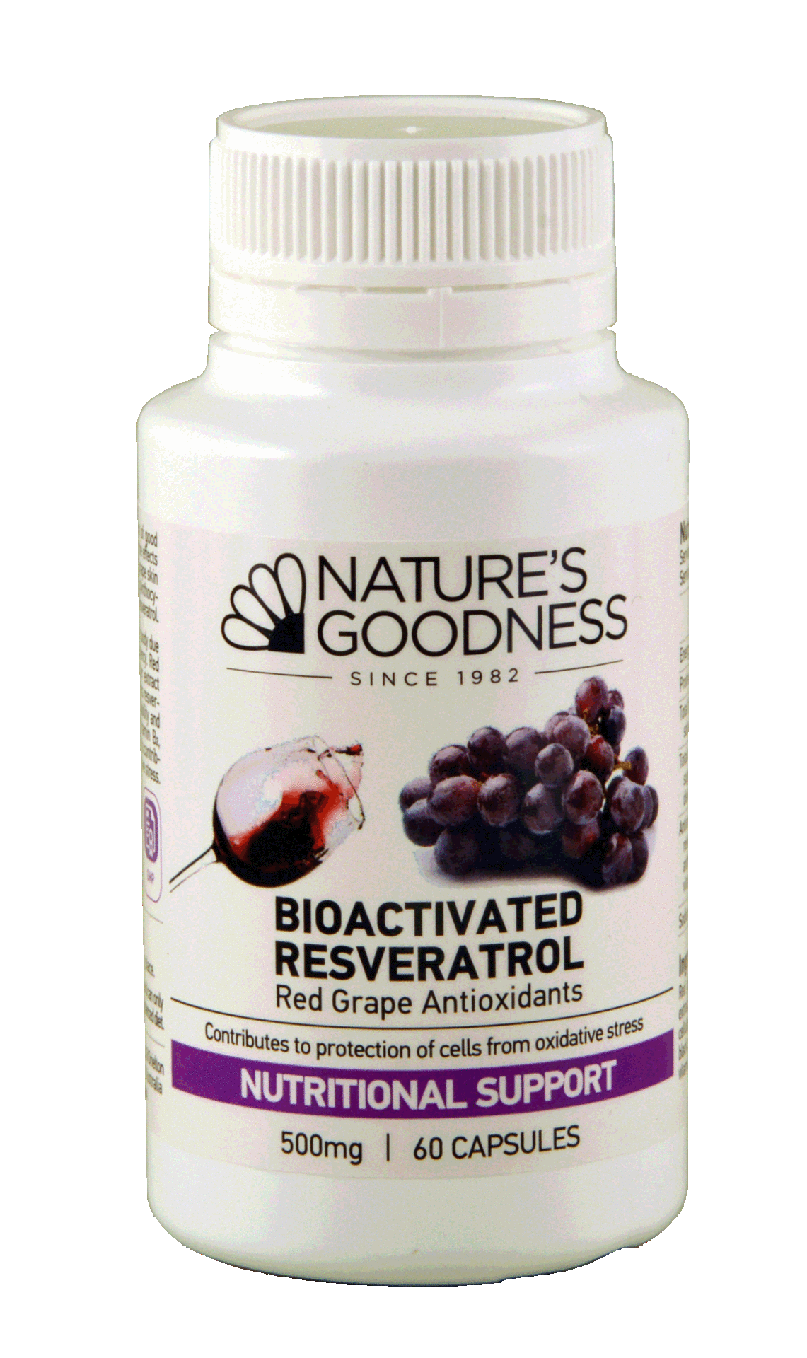 Nature&#39;s Goodness Bioactivated Resveratrol 500mg 60c