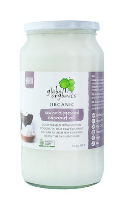 Global Organics Coconut Oil Raw Cold Pressed O 920g