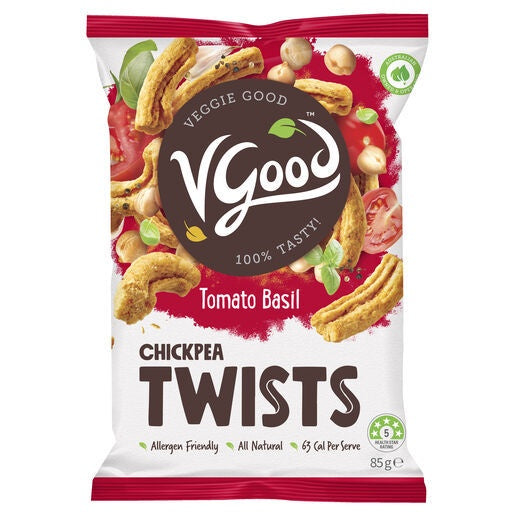 VGood Chickpea Twists Tomato &amp; Basil 85g