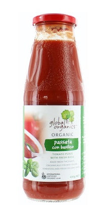 Global Organics Tomato Passata Basil Organic 680g