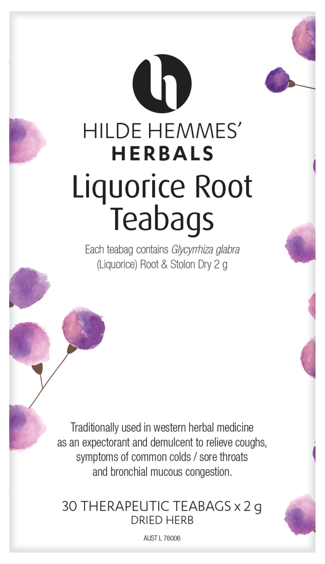 Hilde Hemmes Herbal&#39;s Liquorice Root x 30 Tea Bags