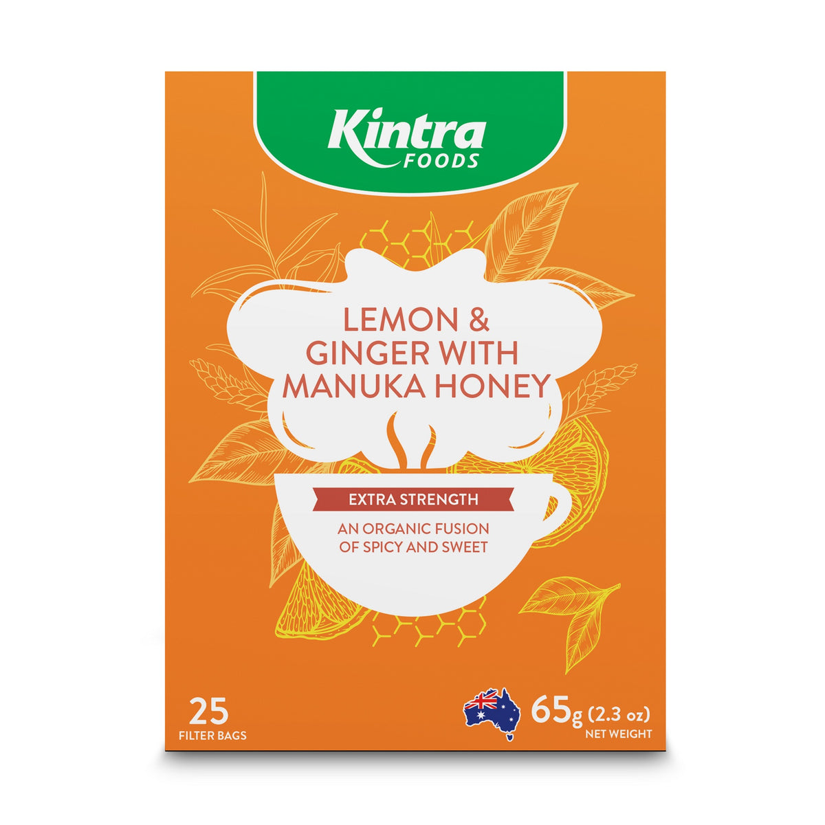 Kintra Foods Tea Lemon &amp; Ginger Manuka x 25 Tea Bags