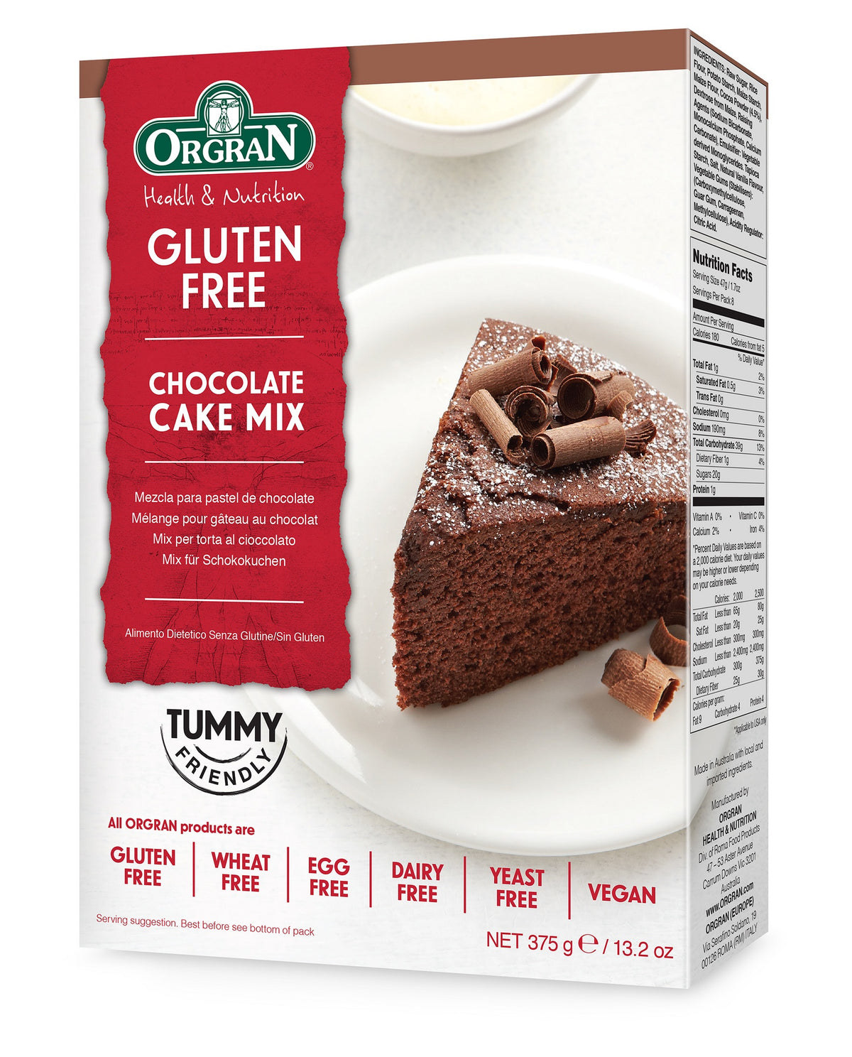 Orgran Gluten Free Cake Mix Chocolate 375g