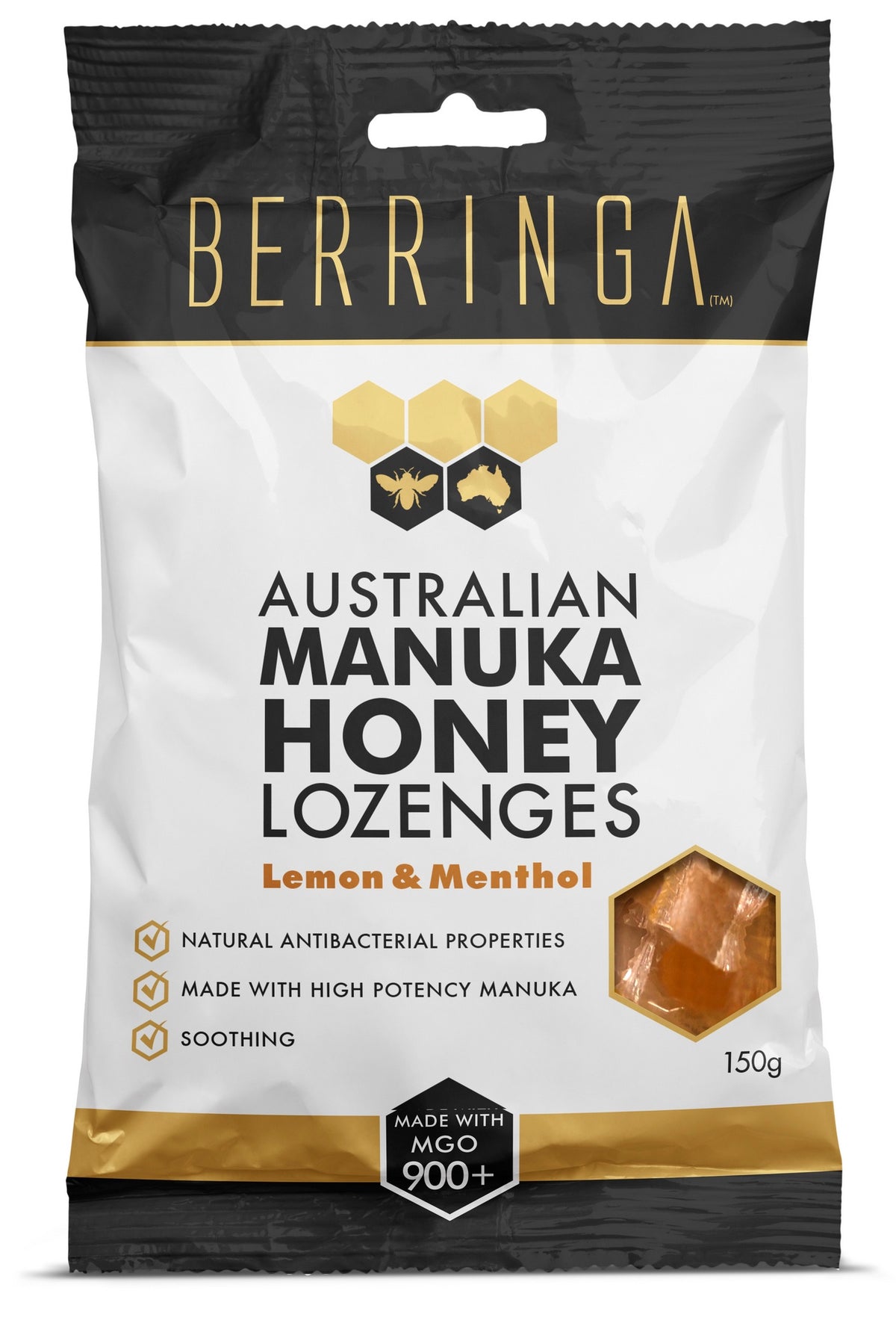 Berringa Manuka Lozenges Lemon Menthol 150g