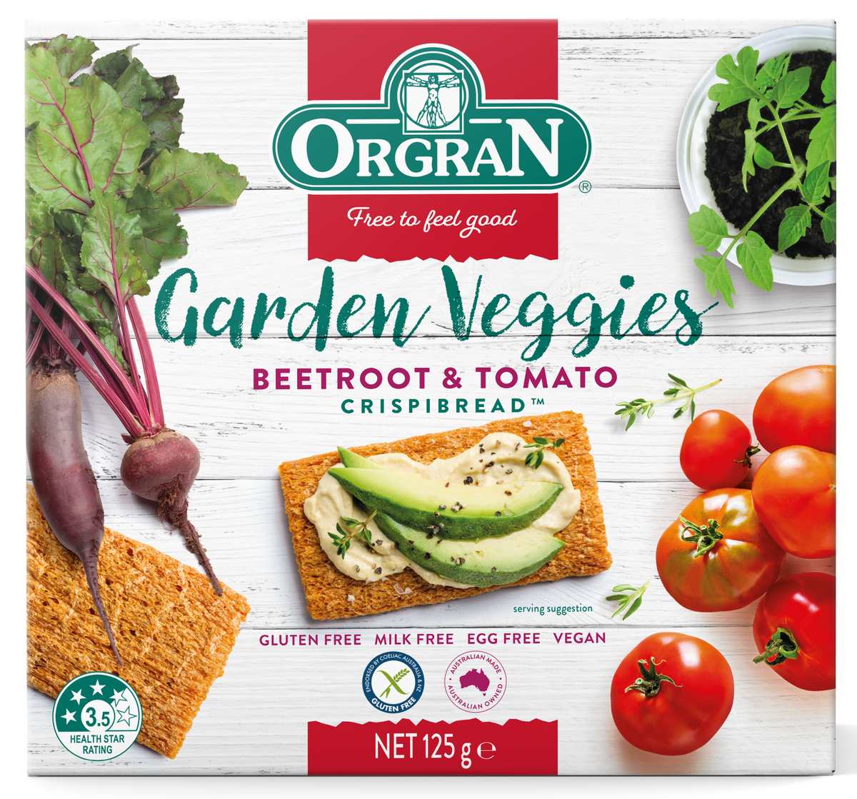 Orgran Gluten Free Crispibread Beetroot &amp; Tomato 125g