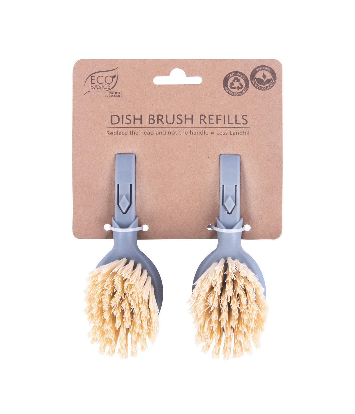 White Magic Eco Basics Dish Brush Refills 2 Pk